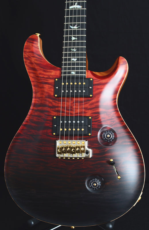 Paul Reed Smith Wood Library Custom 24 Satin Fire Red Black Fade-Brian's Guitars