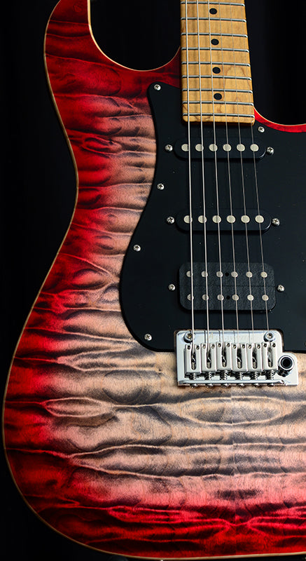 Used Tom Anderson Drop Top Classic Natural Black To Red Burst-Brian's Guitars