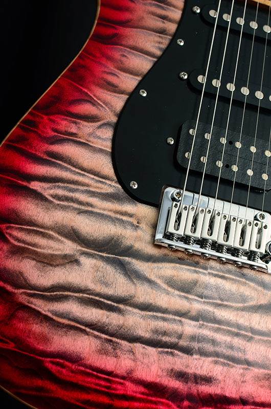 Used Tom Anderson Drop Top Classic Natural Black To Red Burst-Brian's Guitars
