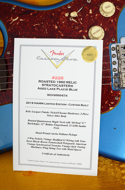 Fender Custom Shop Roasted 1960 Relic Stratocaster | Lake Placid Blue
