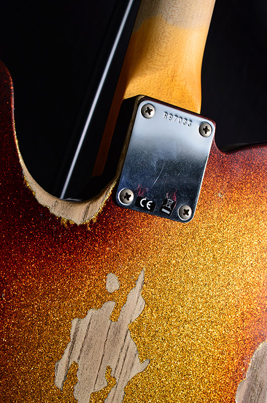 Used Fender Custom Shop 1963 Telecaster Heavy Relic Super Faded Aged 3 Tone Sunburst Sparkle-Brian's Guitars