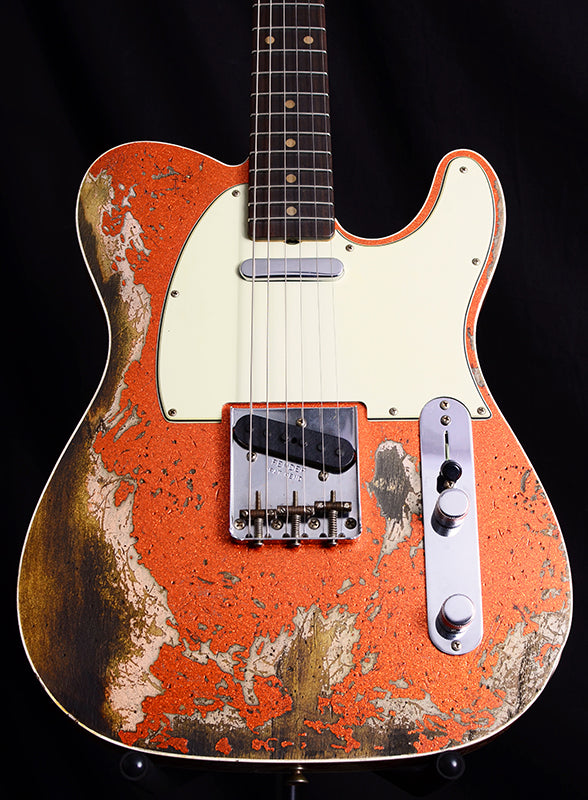 Fender Custom Shop 1960 Telecaster Custom Super Heavy Relic Candy Tangerine Sparkle-Brian's Guitars