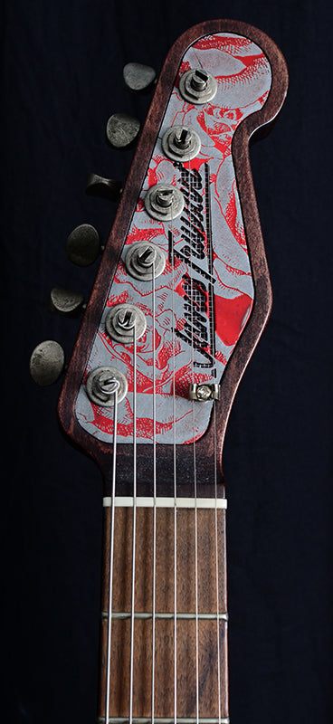 Used James Trussart Deluxe Steelcaster Cream With Red Roses-Brian's Guitars