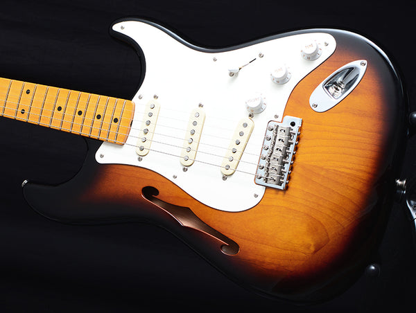 Used Fender Eric Johnson Thinline Stratocaster 2 Tone Sunburst-Brian's Guitars