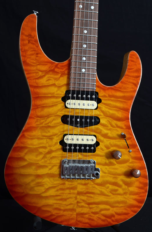 Used Suhr Modern Korina Quilt Limited Honey Amber Burst-Brian's Guitars