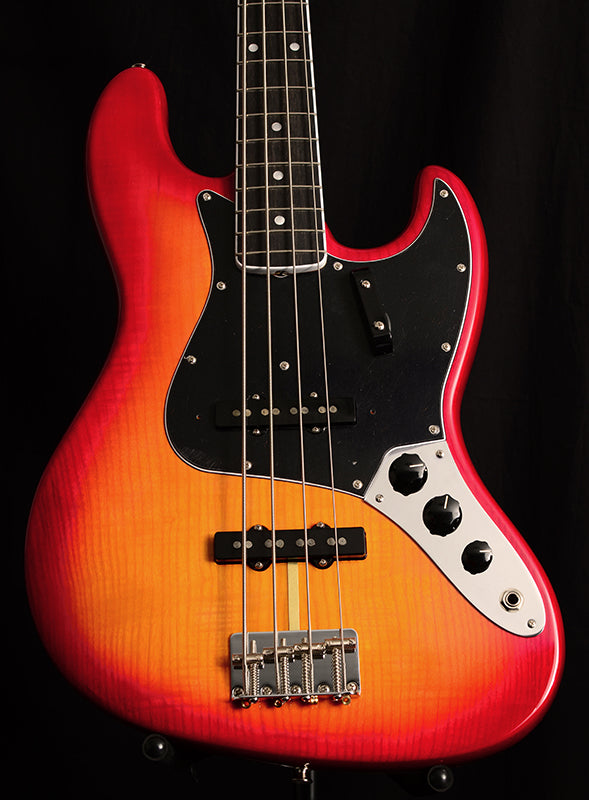 Fender Rarities Flame Ash Top Jazz Bass Plasma Red Burst-Electric Guitars-Brian's Guitars