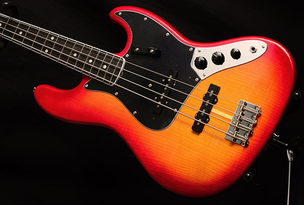 Fender Rarities Flame Ash Top Jazz Bass Plasma Red Burst-Electric Guitars-Brian's Guitars