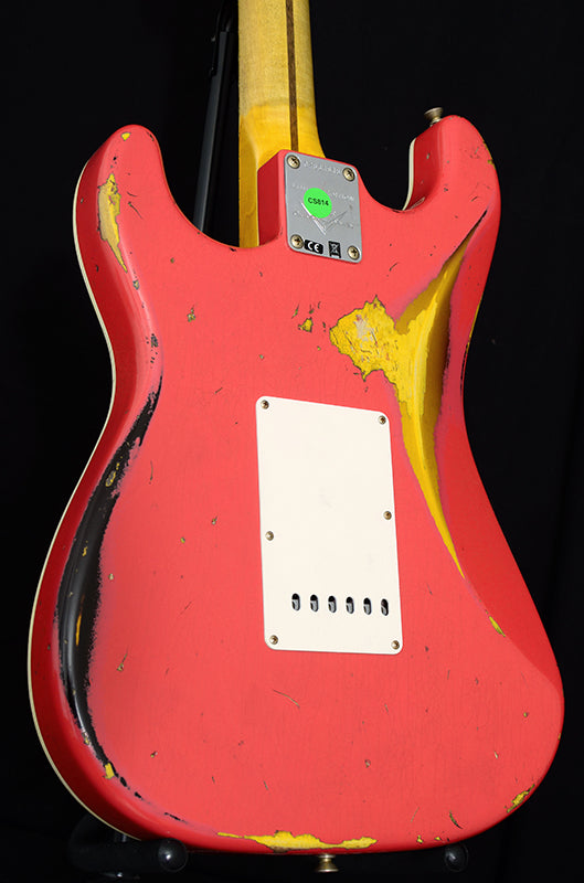 Fender Custom Shop '58 Thinline Stratocaster Heavy Relic Aged Coral Pink Over 2 Tone Sunburst NAMM 2018 Limited-Brian's Guitars