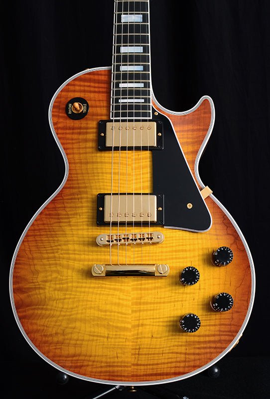 Used Gibson Custom Shop Les Paul Custom Flame Top Iced Tea Burst-Brian's Guitars