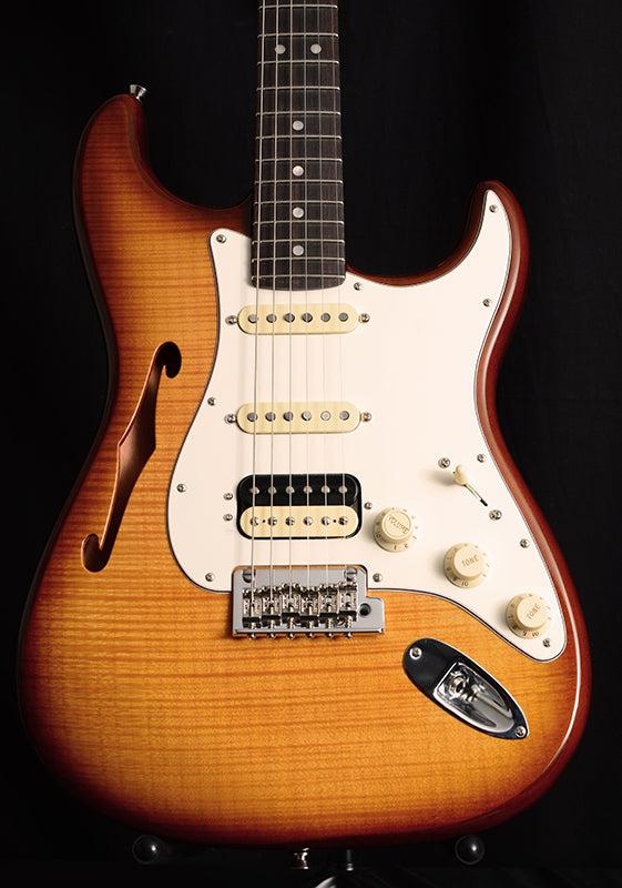 Fender Rarities Flame Top Stratocaster HSS Thinline Violin Burst-Brian's Guitars