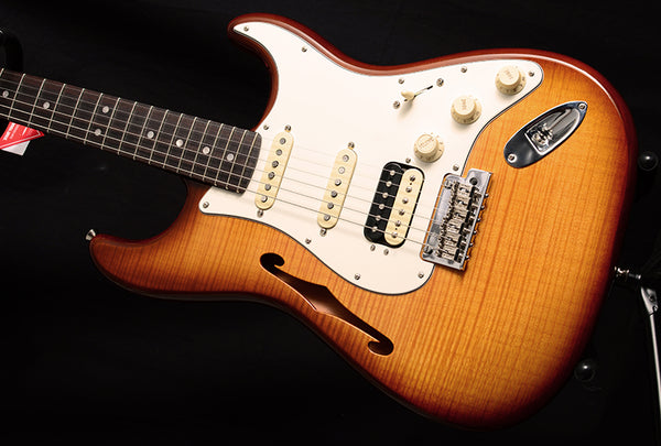 Fender Rarities Flame Top Stratocaster HSS Thinline Violin Burst-Brian's Guitars