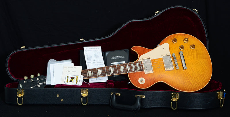 Used Gibson Custom Shop Les Paul 1959 Reissue R9 B9 Burst Brothers Limited Honey Tea Burst-Brian's Guitars