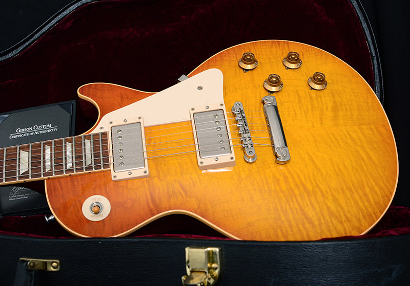 Used Gibson Custom Shop Les Paul 1959 Reissue R9 B9 Burst Brothers Limited Honey Tea Burst-Brian's Guitars