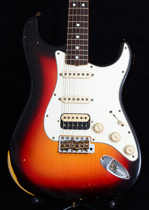 Used Fender Custom Shop 1965 Stratocaster HSS Heavy Relic Aged 3 Tone Sunburst-Brian's Guitars