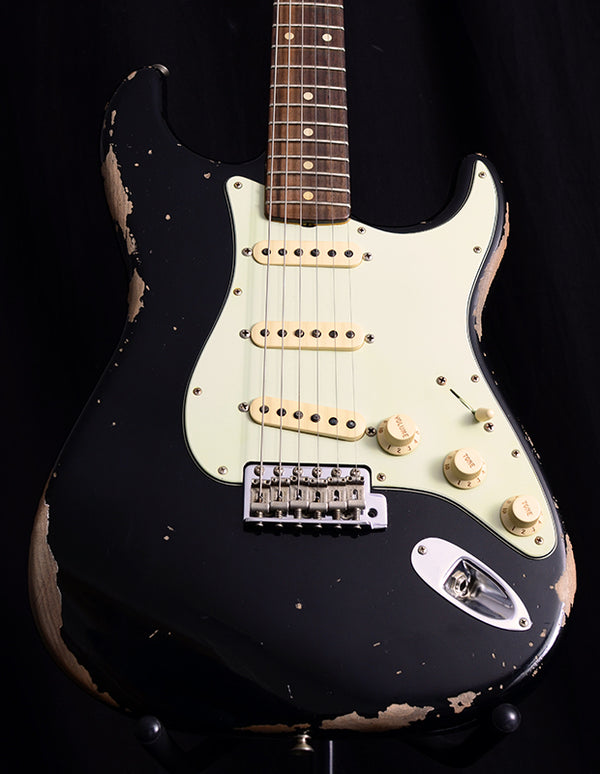 Used Fender Custom Shop 1960 Heavy Relic Stratocaster Black-Brian's Guitars