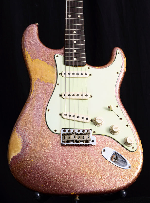 Used Fender Custom Shop 2014 NAMM Limited '60 Stratocaster Heavy Relic Champagne Sparkle-Brian's Guitars