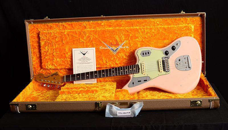 Fender Custom Shop 1962 Jaguar NAMM Limited Edition Journeyman Relic Faded Aged Shell Pink-Brian's Guitars