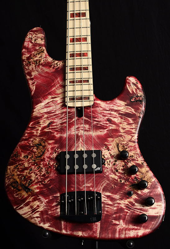 Mayones Jabba Custom 4 NAMM 2020 Red Velvet Antique Raw-Brian's Guitars
