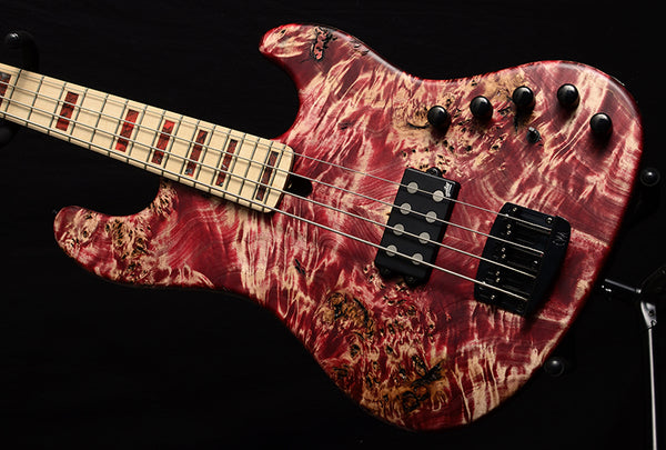 Mayones Jabba Custom 4 NAMM 2020 Red Velvet Antique Raw-Brian's Guitars