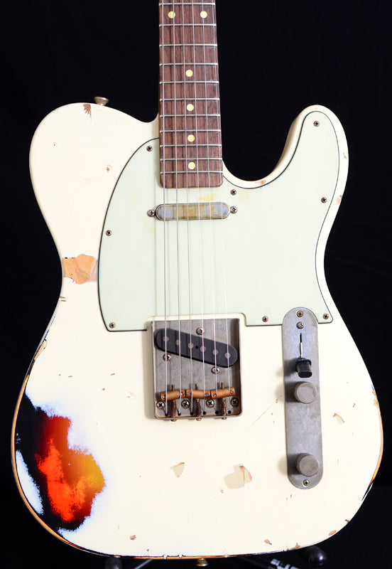 Nash T-63 Olympic White Over 3 Tone Sunburst-Brian's Guitars