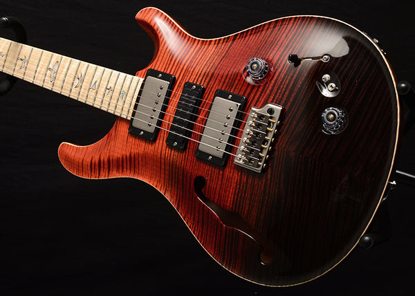 Paul Reed Smith Wood Library Special Semi-Hollow Brian's Limited Fire Red Black Fade-Brian's Guitars