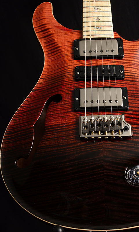 Paul Reed Smith Wood Library Special Semi-Hollow Brian's Limited Fire Red Black Fade-Brian's Guitars