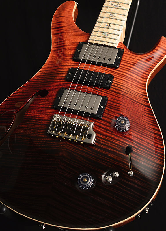 Paul Reed Smith Wood Library Special Semi-Hollow Brian's Limited Fire Red Black Fade-Brian's Guitars