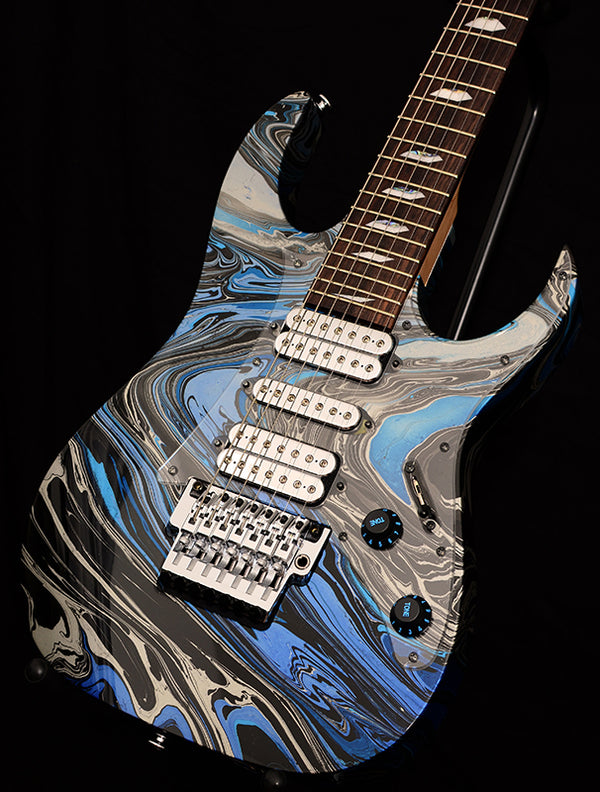 Used Ibanez Universe UV77 Steve Vai Passion And Warfare Limited Silver/Blue-Brian's Guitars