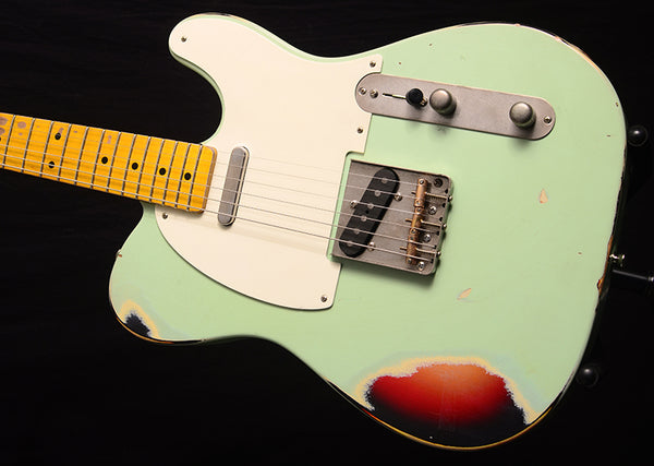 Nash T-57 Surf Green Over 3 Tone Sunburst-Electric Guitars-Brian's Guitars