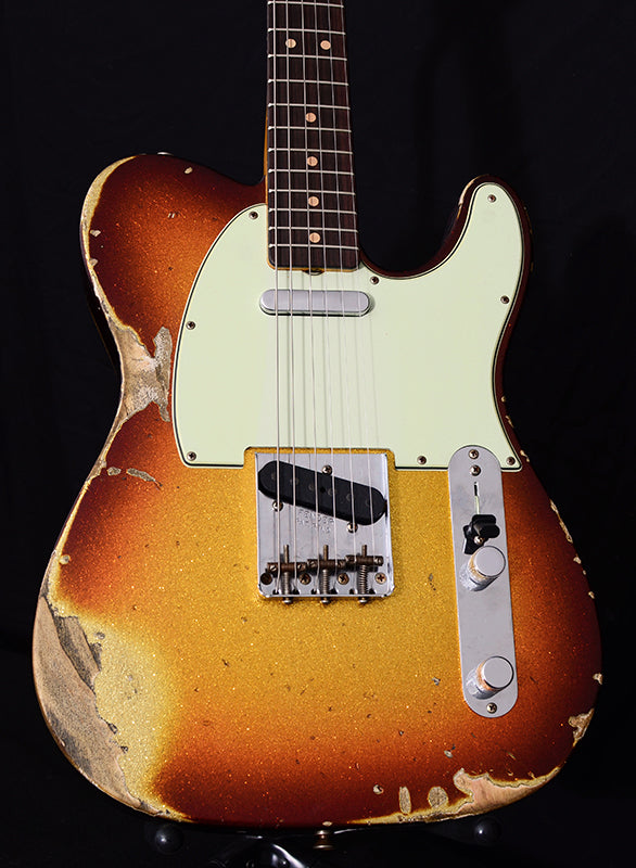 Fender Custom Shop 1963 C/R Telecaster Heavy Relic Super Faded Aged 3 Tone Sunburst Sparkle-Brian's Guitars