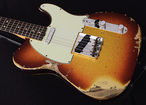 Fender Custom Shop 1963 C/R Telecaster Heavy Relic Super Faded Aged 3 Tone Sunburst Sparkle-Brian's Guitars