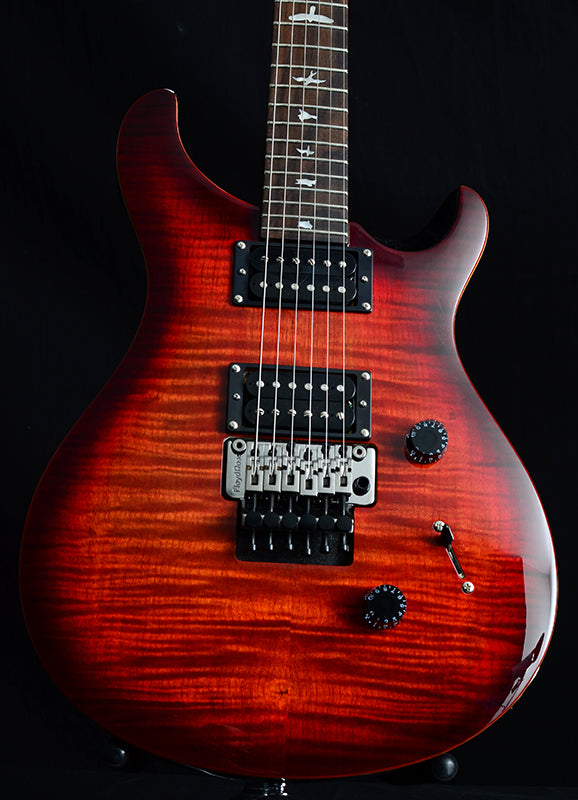 Paul Reed Smith SE Custom 24 Fire Red Burst with Floyd Rose Bridge-Brian's Guitars