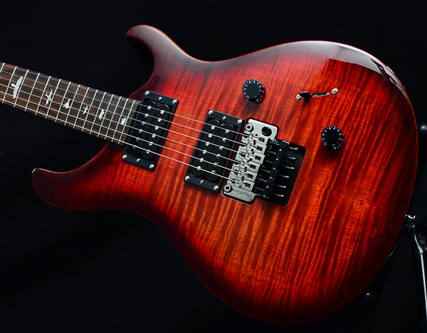 Paul Reed Smith SE Custom 24 Fire Red Burst with Floyd Rose Bridge-Brian's Guitars