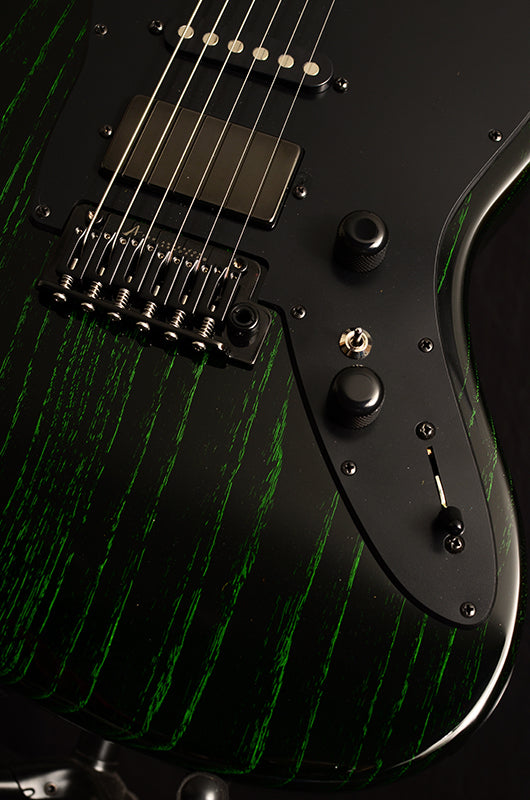 Tom Anderson Raven Classic Black With Green Dog Hair-Electric Guitars-Brian's Guitars