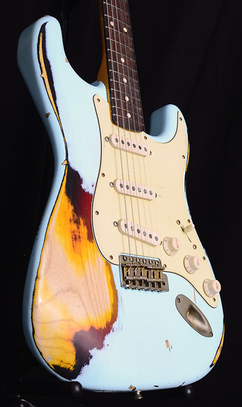 Nash S-63 Sonic Blue Over 3 Tone Sunburst-Brian's Guitars