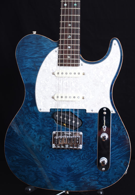 Used Melancon Custom Artist T Trans Blue Burled Maple-Brian's Guitars