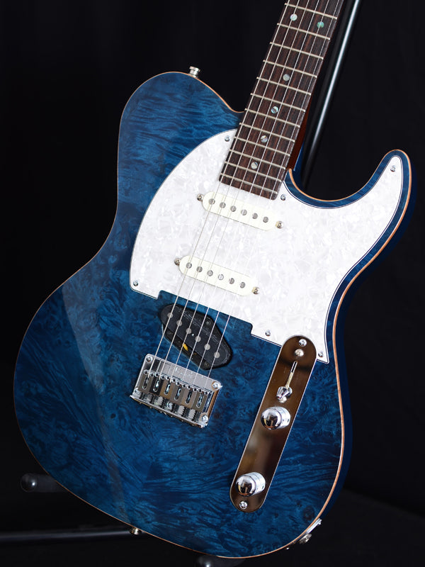 Used Melancon Custom Artist T Trans Blue Burled Maple-Brian's Guitars