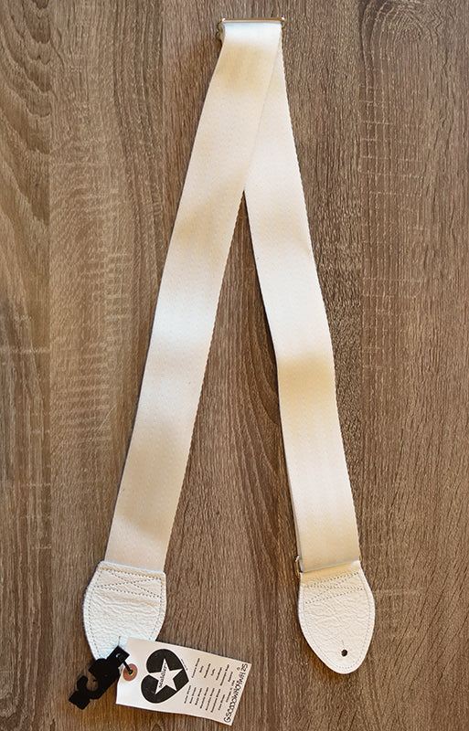 Souldier Plain Seatbelt Guitar Strap - White-Accessories-Brian's Guitars