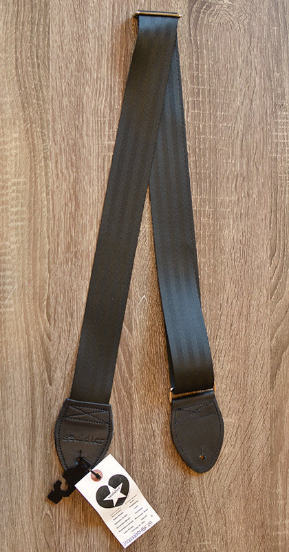 Souldier Plain Seatbelt Guitar Strap - Black-Accessories-Brian's Guitars