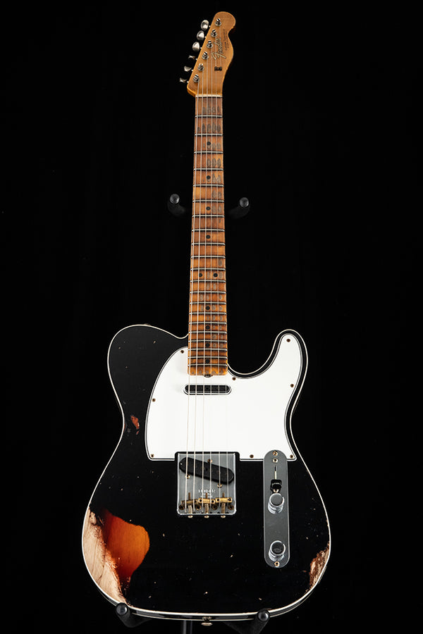 Fender Custom Shop 1965 Telecaster Custom Relic Aged Black Over 3 Tone Sunburst