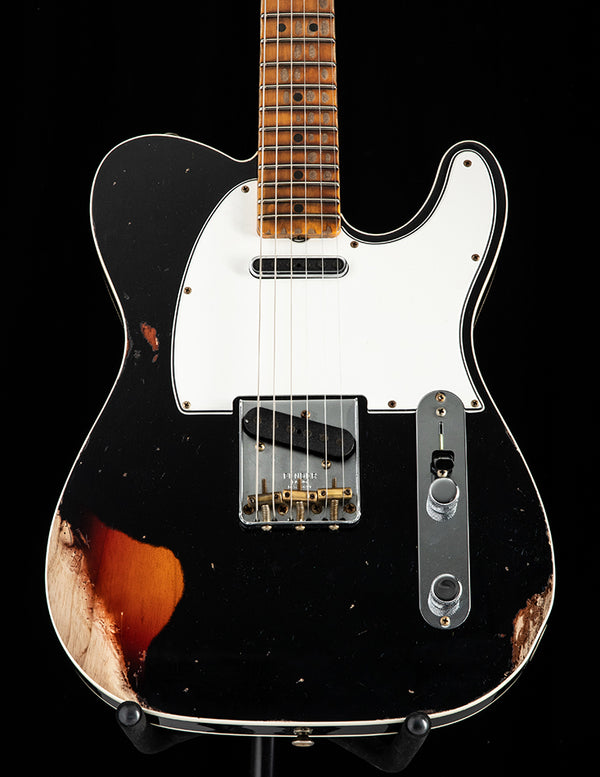 Fender Custom Shop 1965 Telecaster Custom Relic Aged Black Over 3 Tone Sunburst