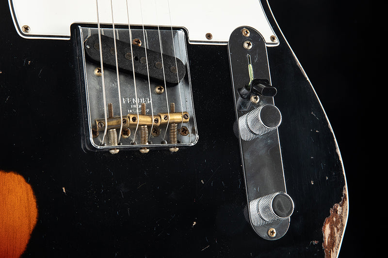 Fender Custom Shop 1965 Telecaster Custom Relic Aged Black Over 3 Tone Sunburst