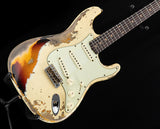 Fender Custom Shop 1959 Stratocaster Super Heavy Relic Aged Vintage White Over 3 Tone Sunburst