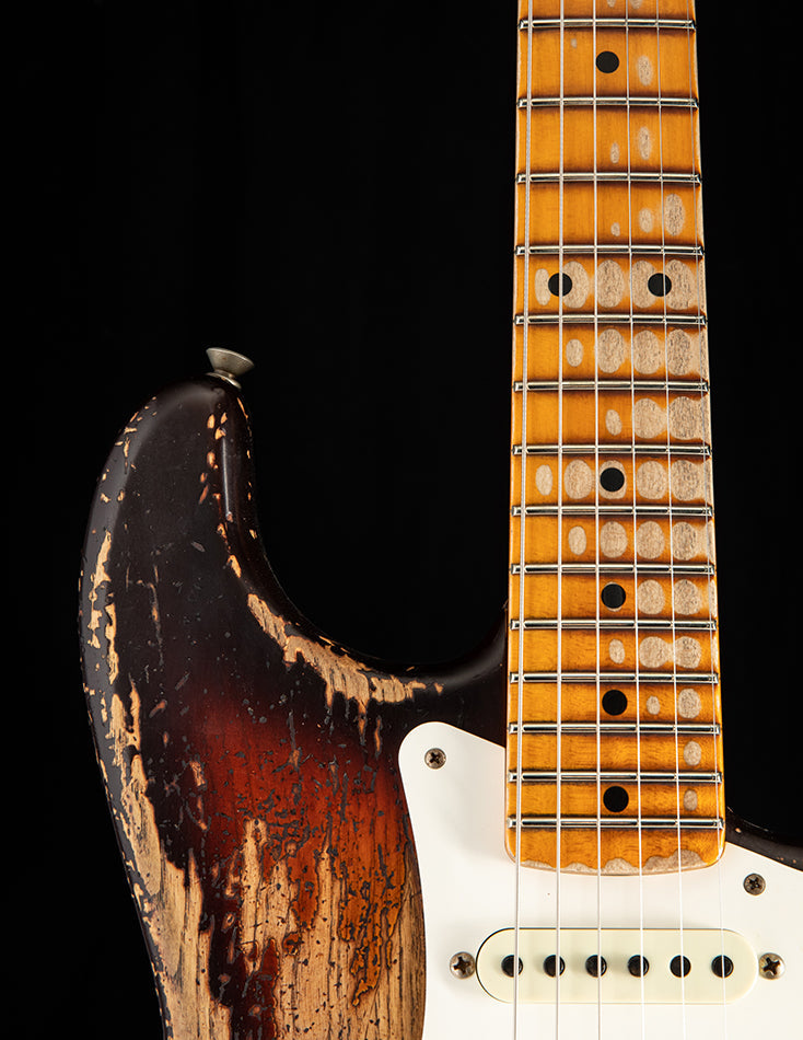 Used Fender Custom Shop Red Hot Stratocaster Super Heavy Relic Faded Chocolate 3-Tone Sunburst