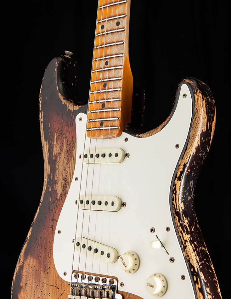 Used Fender Custom Shop Red Hot Stratocaster Super Heavy Relic Faded Chocolate 3-Tone Sunburst