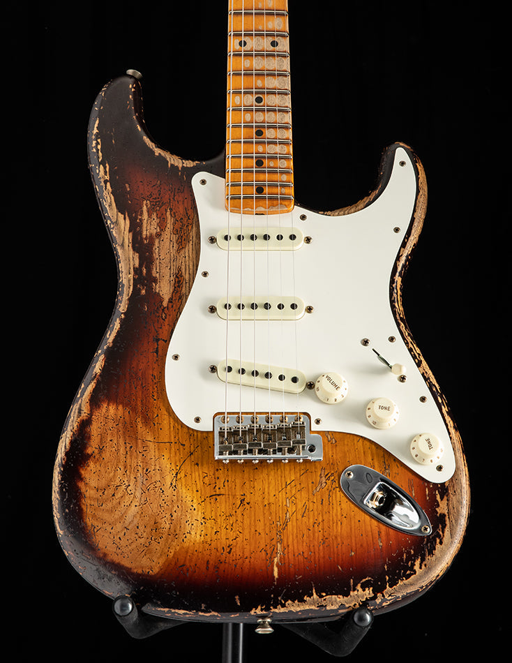 Used Fender Custom Shop Red Hot Stratocaster Super Heavy Relic Faded Chocolate 3-Tone Sunburst