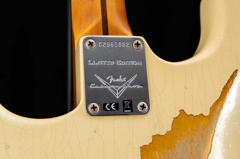 Used Fender Custom Shop Limited Edition '56 Stratocaster Relic Aged Vintage White Over 2-Color Sunburst