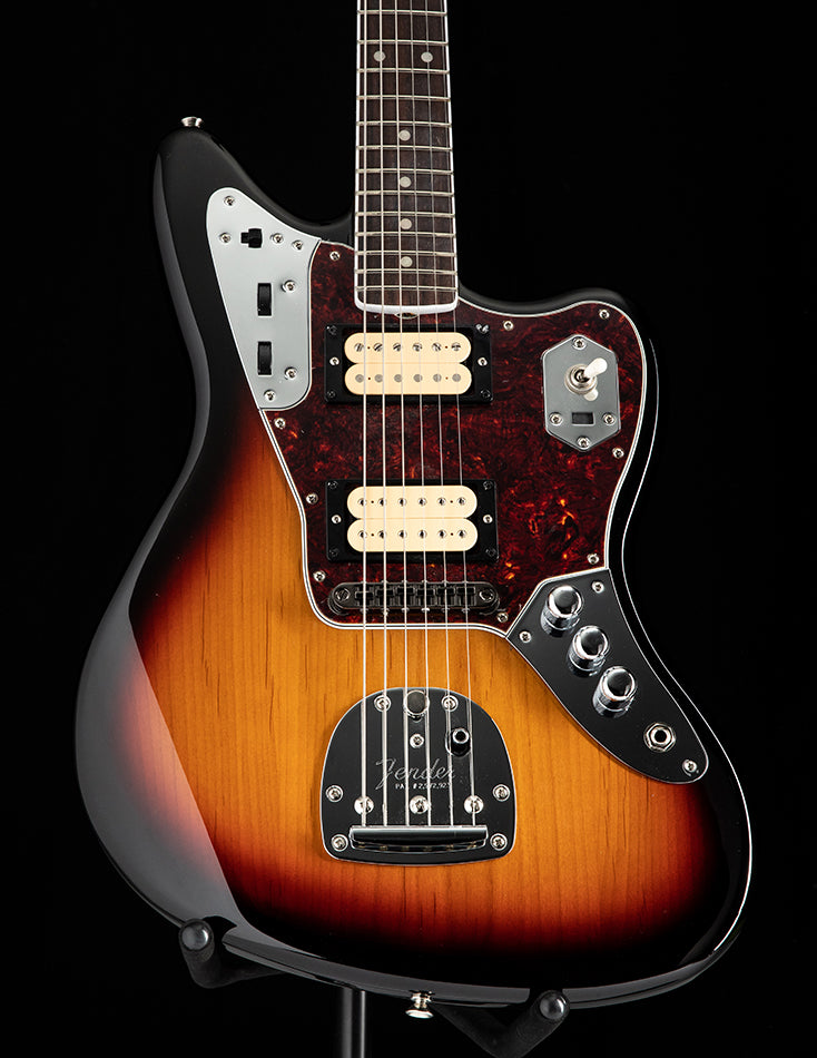Image: https://briansguitars.com/cdn/shop/products/FenderCobainJaguarSunburstMX22309874-2_1024x.jpg?v=1678029575 Fender Kurt Cobain Jaguar 3-Tone Sunburst