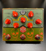 Beetronics Royal Jelly Custom Green/Orange Skulls Effects Pedal