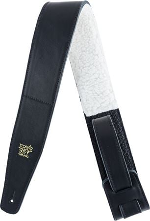 Ernie Ball P04137 Black Leather Strap With Fur